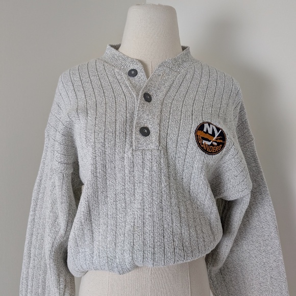 90’s NY Yankees Vintage Pullover Henley Stanley Cup Polo Long Sleeve New York - Picture 3 of 12